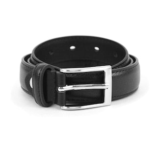 Boy's Genuine Leather Dress Black Belt - Little N Kute Boutique