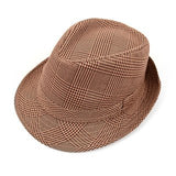 Fedora Hat Hounds Tooth Brown Trilby - H10334N - Little N Kute Boutique